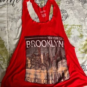 Super cute Red Brooklyn tank top